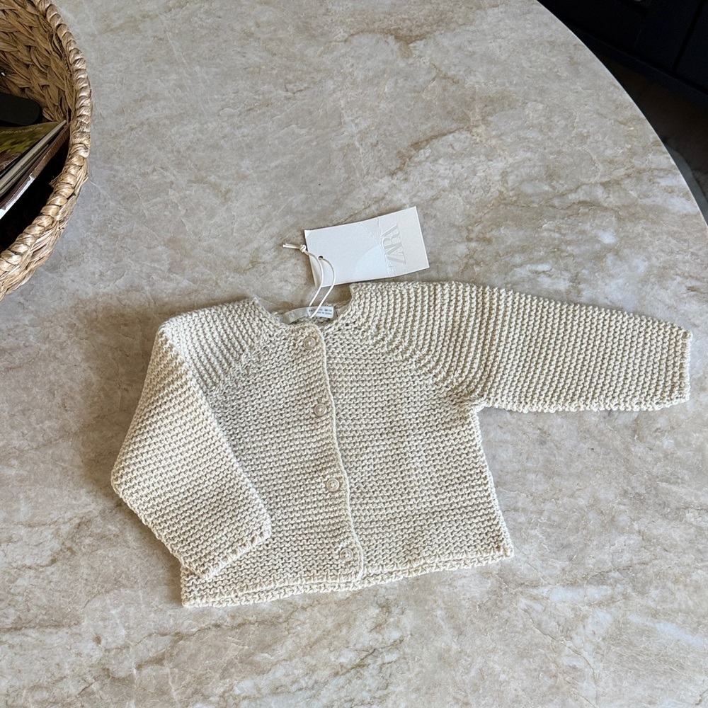 Cream Knit Baby Cardigan